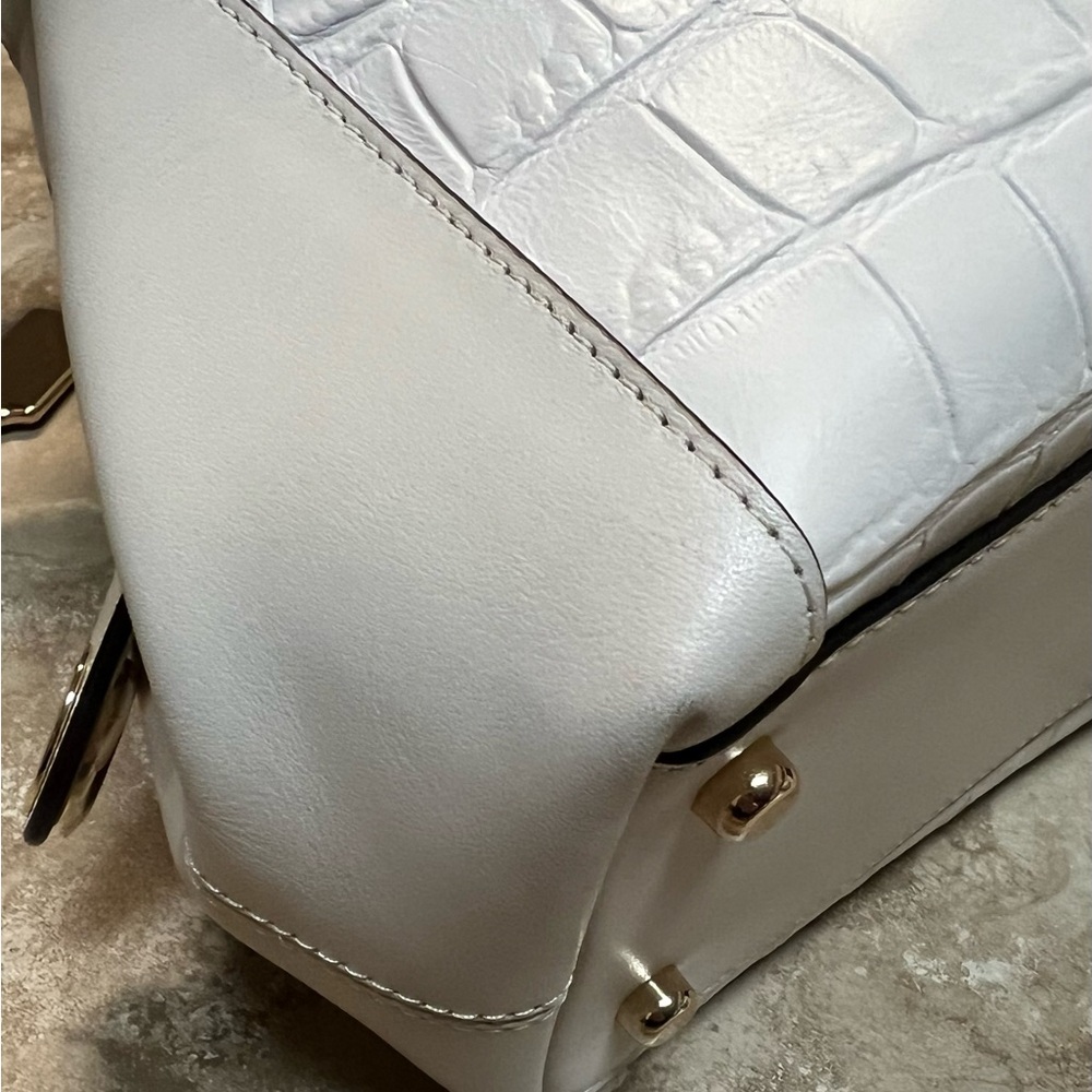 Coach Ivory Croc-Embossed Shoulder Bag - Picture 6 of 9